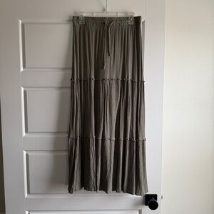 Passport Army Green Maxi Skirt